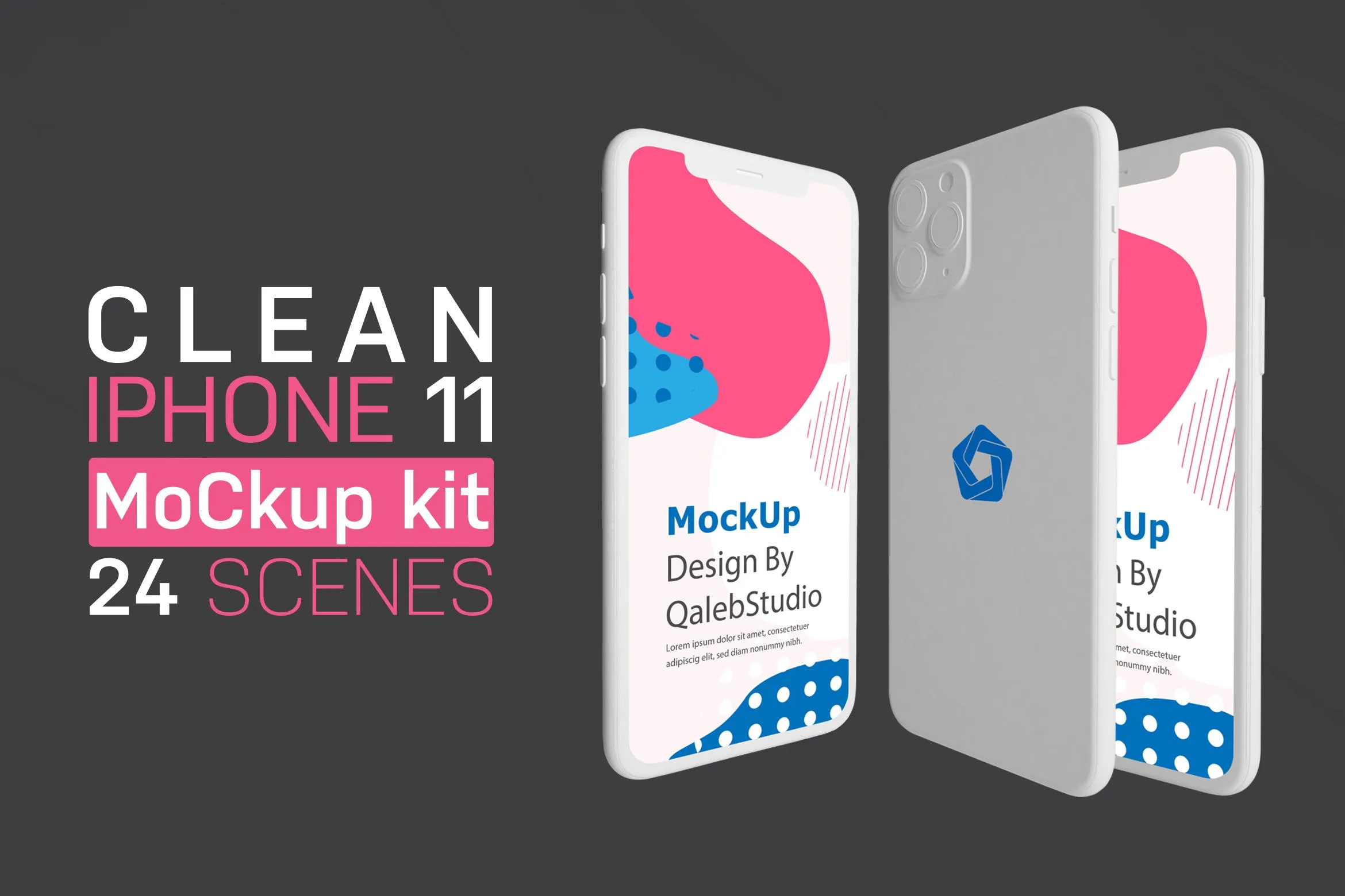 简约设计风格iPhone 11手机像素设计精选样机套件 Clean iPhone 11 Kit