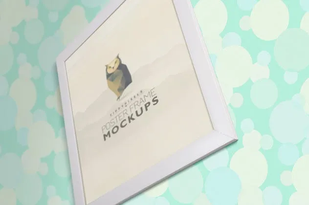 摄影海报艺术品白色画框样机 Poster Frame Mockups插图(3)