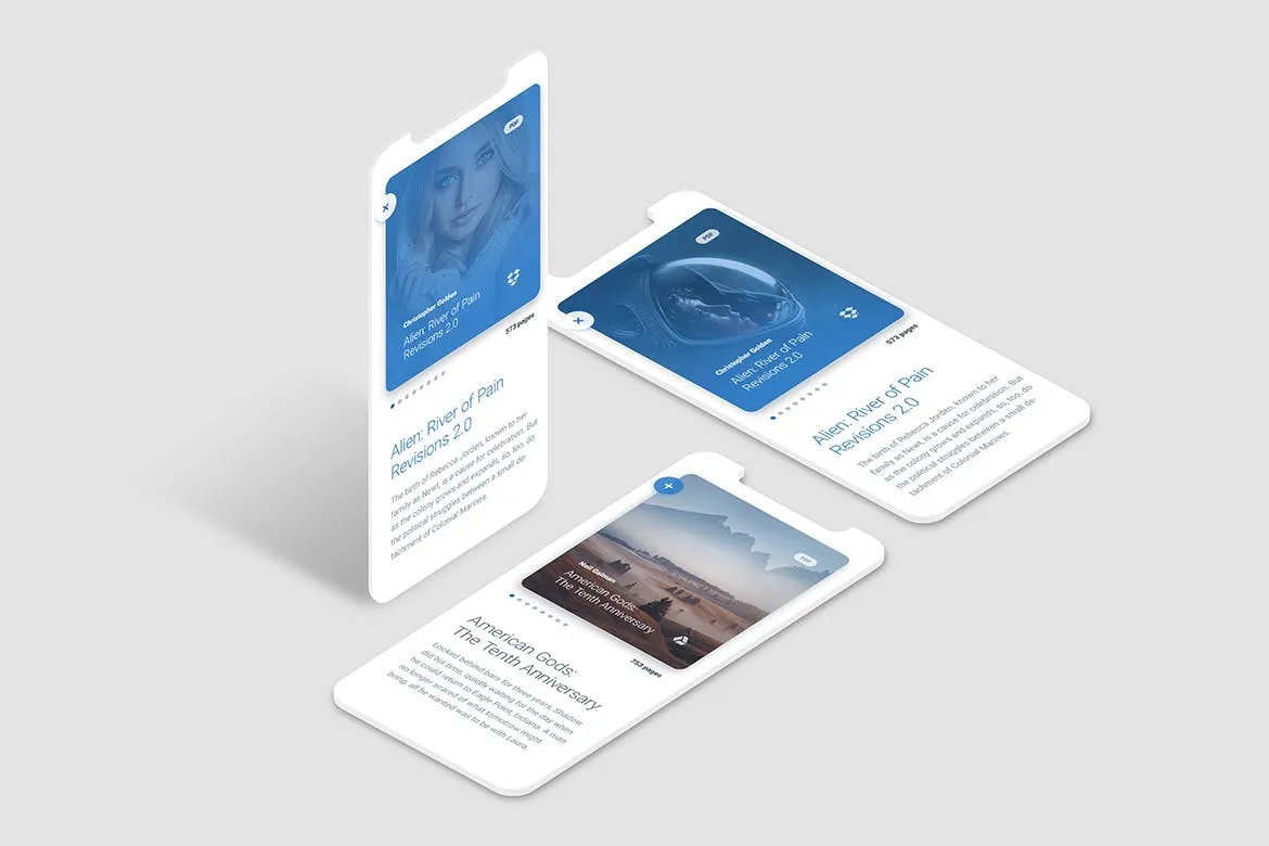 iPhone X等距网格APP设计图预览素材库精选样机 Iphone X Mock Up插图(3)