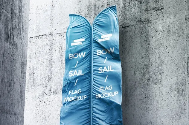 3D帆船旗帜样机模板 3D Flags Feather / Bow / Sail Flag Mockup插图(7)