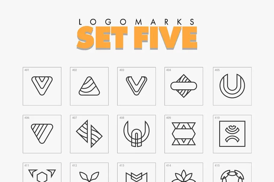 700个精简几何图案Logo模板  Minimal Geometric Logo Marks Bundle插图(7)