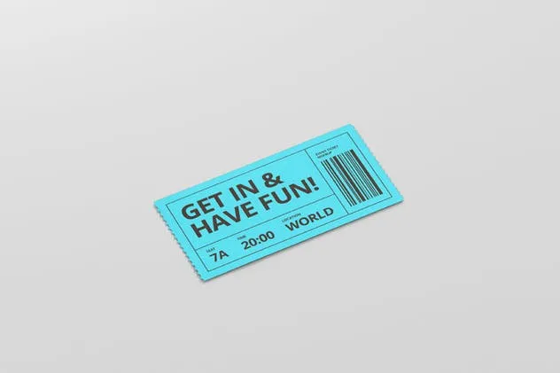 活动门票/电影票/优惠券样机模板 Event Ticket Mockup插图(6)