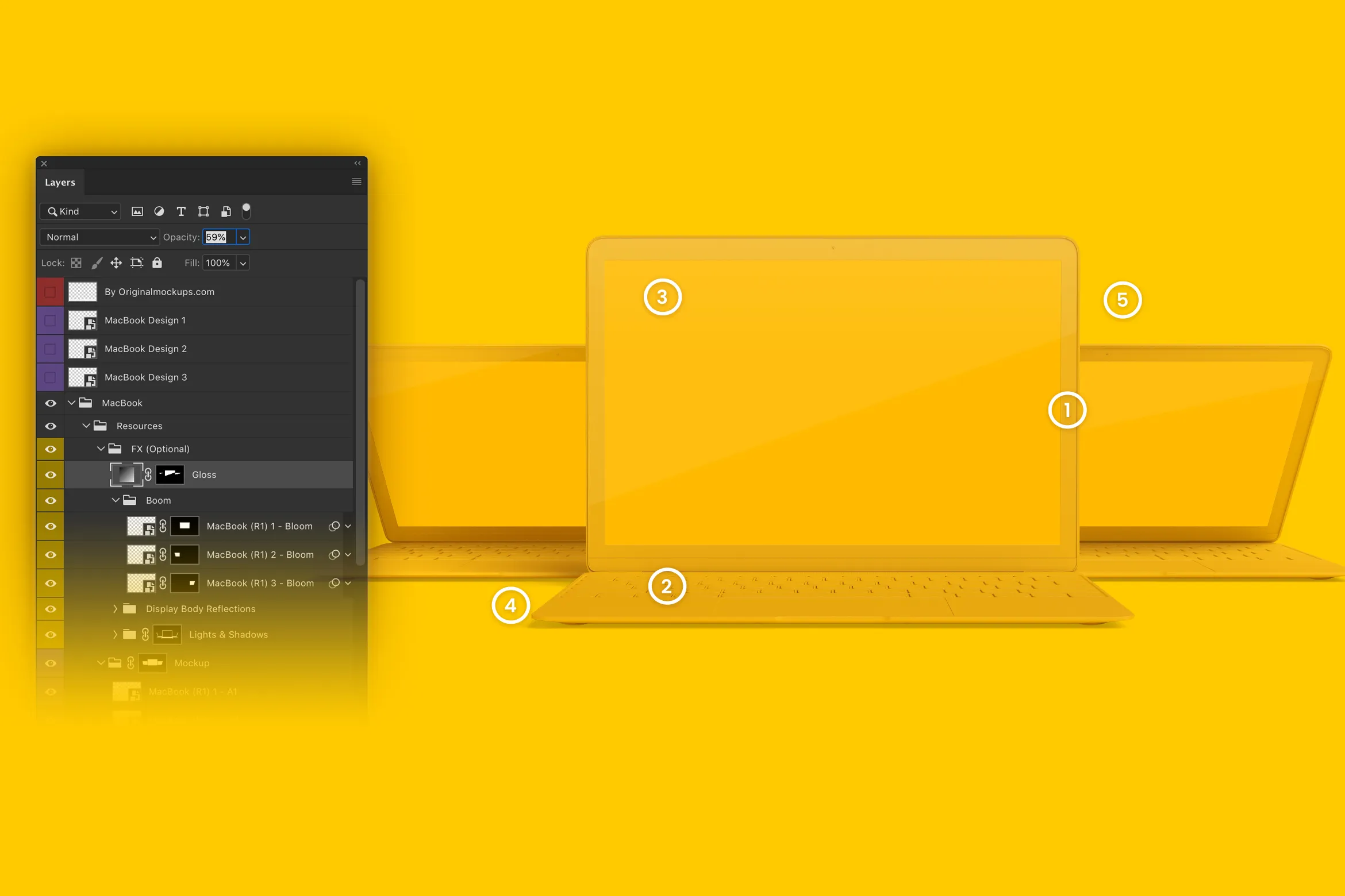 MacBook笔记本电脑多屏幕预览前视图样机03 Clay MacBook Mockup, Front View 03插图(4)