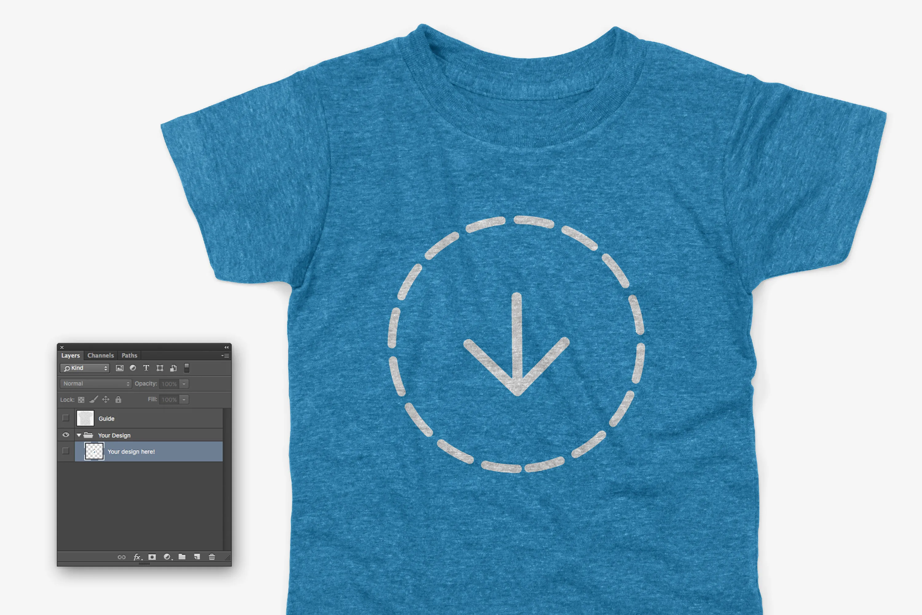 儿童T恤服装印花设计样机模板 Kids Triblend T-shirt Mockup Pack插图(4)