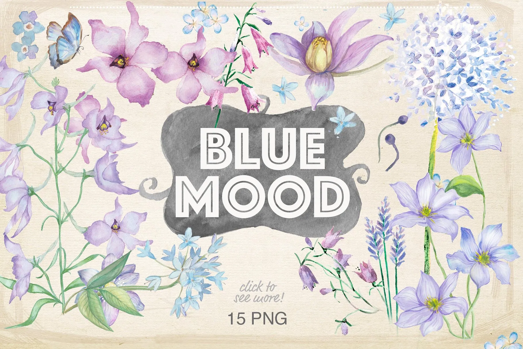 超级手绘水彩花园元素合集[1.23GB] Amazing garden 100 PNG插图(16)