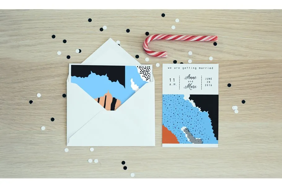 21张艺术纹理海报及邀请函模板  Joyful collection. Vector#038; JPEG