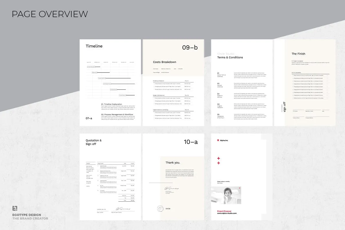 简约时尚设计风格招标书/投资商业计划书设计模板 Proposal插图(15)