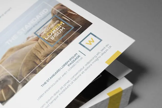 双折页A4规格企业品牌宣传册样机 Bi-Fold A4 Brochure Mockups插图(13)