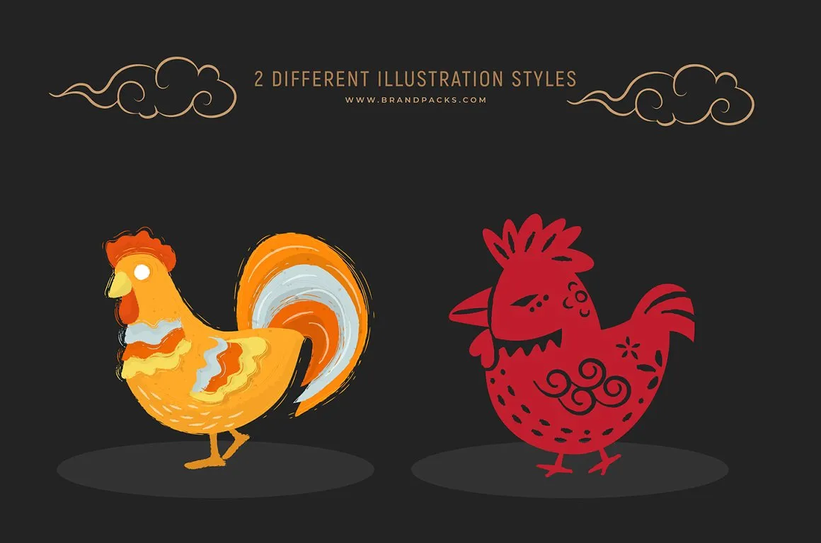 精品：绘制精良的新年十二生肖矢量图形插画合集下载 [PSD,Ai]插图(8)