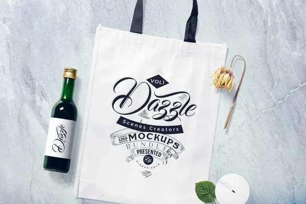 泼溅水彩风格品牌VI展示场景样机 Tote Bag Mockup Scenes插图(3)