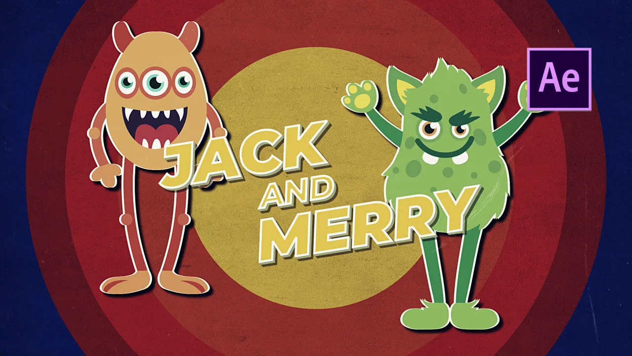 卡通怀旧风格AE宣传动画模板