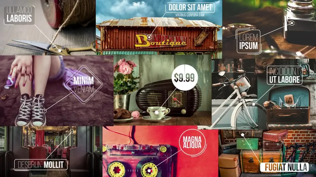 9个干净简洁的标示注释动画像素设计精选AE模板