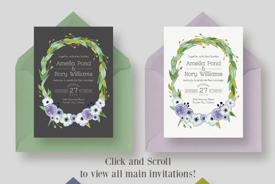 绽放花卉婚礼设计物料水彩素材合集 Watercolor Blooms Wedding Collection插图(3)