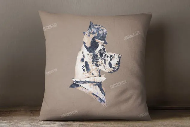 复古手绘水彩小狗插画 GENTLEMAN DOGS SET插图(4)