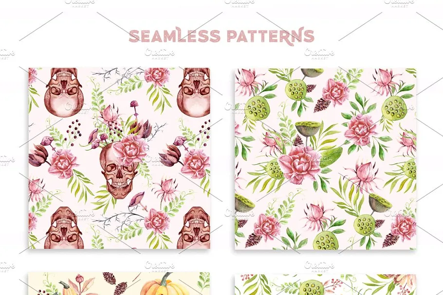 神秘秋天水彩剪贴画合集 Watercolor Mysterious Autumn插图(9)