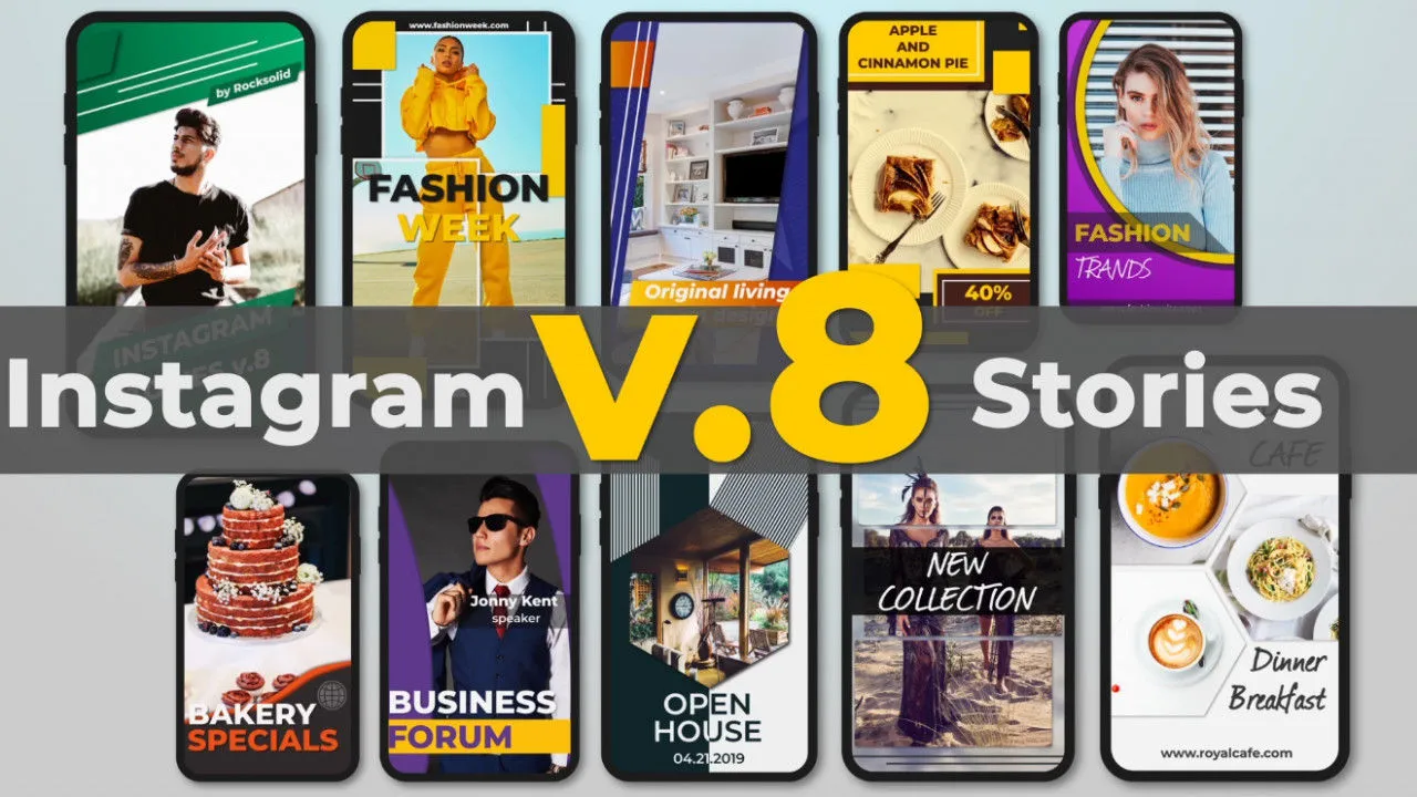 Instagram故事V.8像素设计精选AE模板