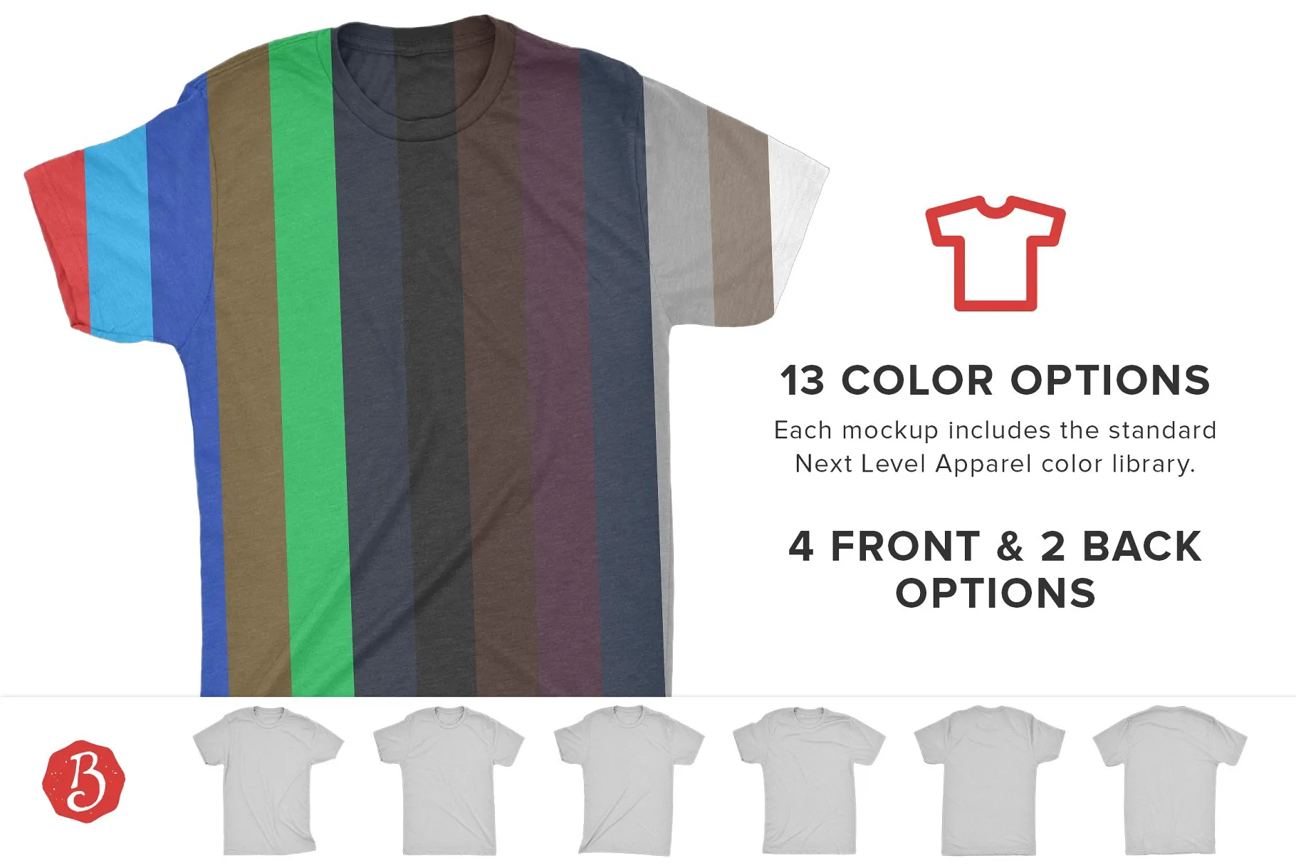 圆领印花T恤衬衫样机 Next Level Tri-Blend T-Shirt Mockups插图(1)