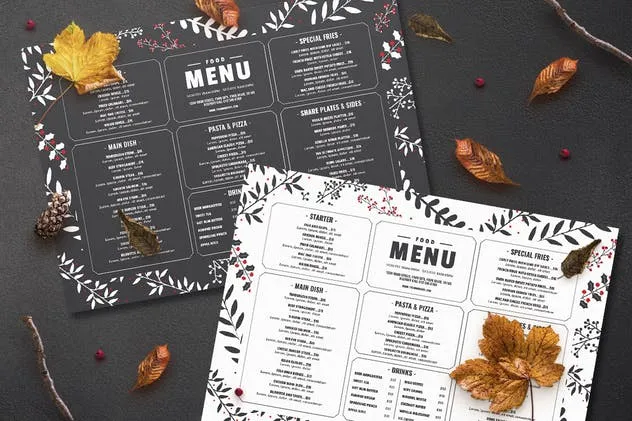 极简主义圣诞晚宴食物菜单 Christmas Food Menu插图(2)