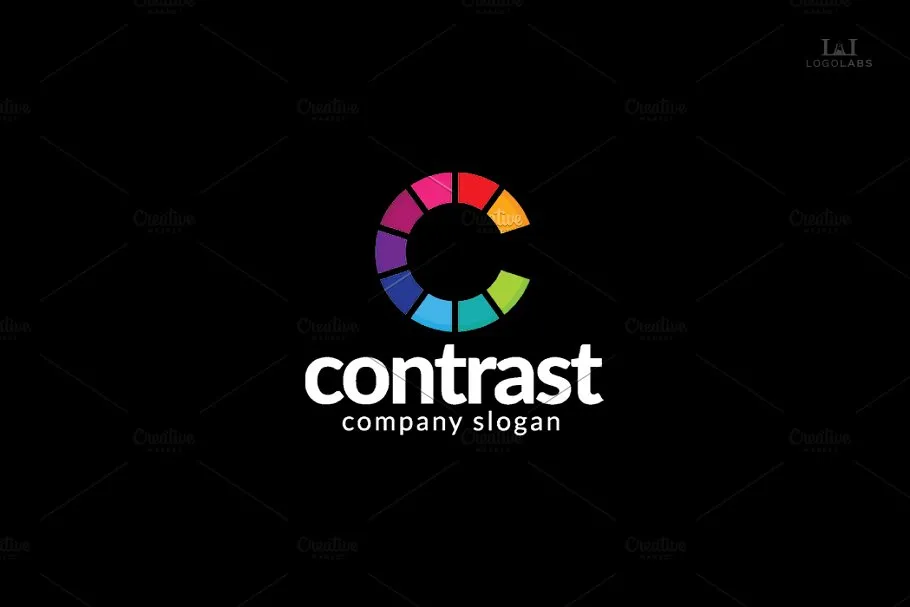 创意字母Logo模板系列之字母C Contrast – Letter C Logo插图(1)
