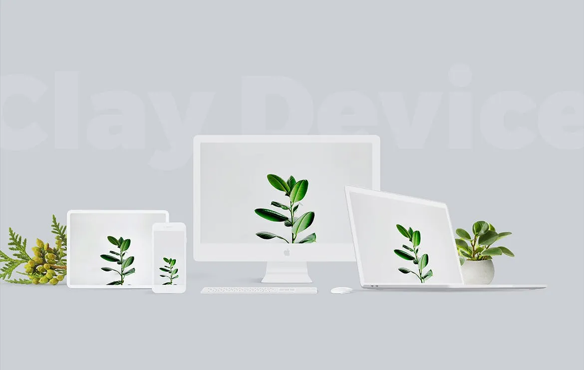 响应式网页设计效果预览设备素材库精选样机 Responsive Clay Device Mockup 3.0插图(2)