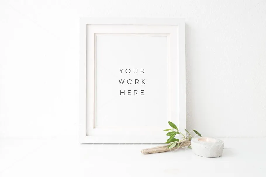 8×10″绿植艺术框架模型样机 Art frame mock up – botanical插图