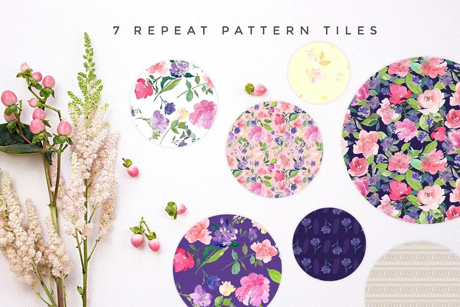 埃洛伊斯水彩花卉剪辑集 Elouise – Flower Clipart Set插图(7)