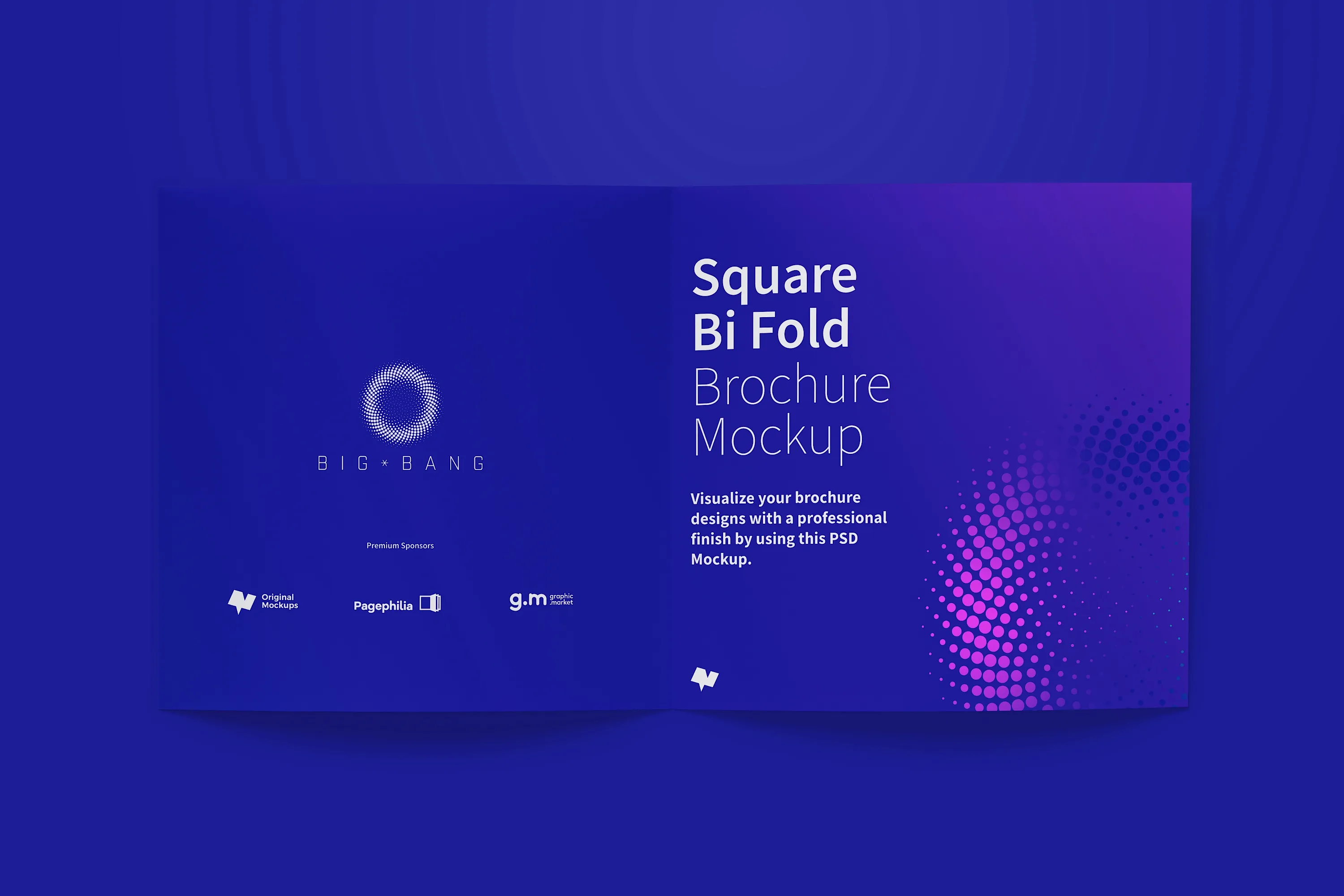 方形双折页企业宣传册&传单设计效果图样机03 Square Bi Fold Brochure Mockup 03插图(5)