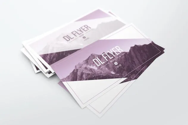 DL企业品牌传单样机设计模板 DL Flyer Mockups插图(1)