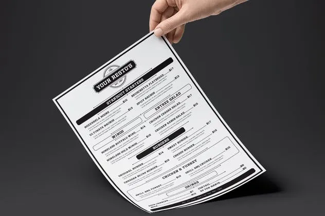 复古设计风格高档意大利西餐厅菜单PSD模板 Vintage Resto Menu插图(1)