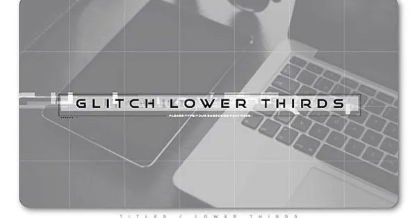 失真字幕条文字故障特效像素设计精选AE模板 Glitch Modern Lower Thirds