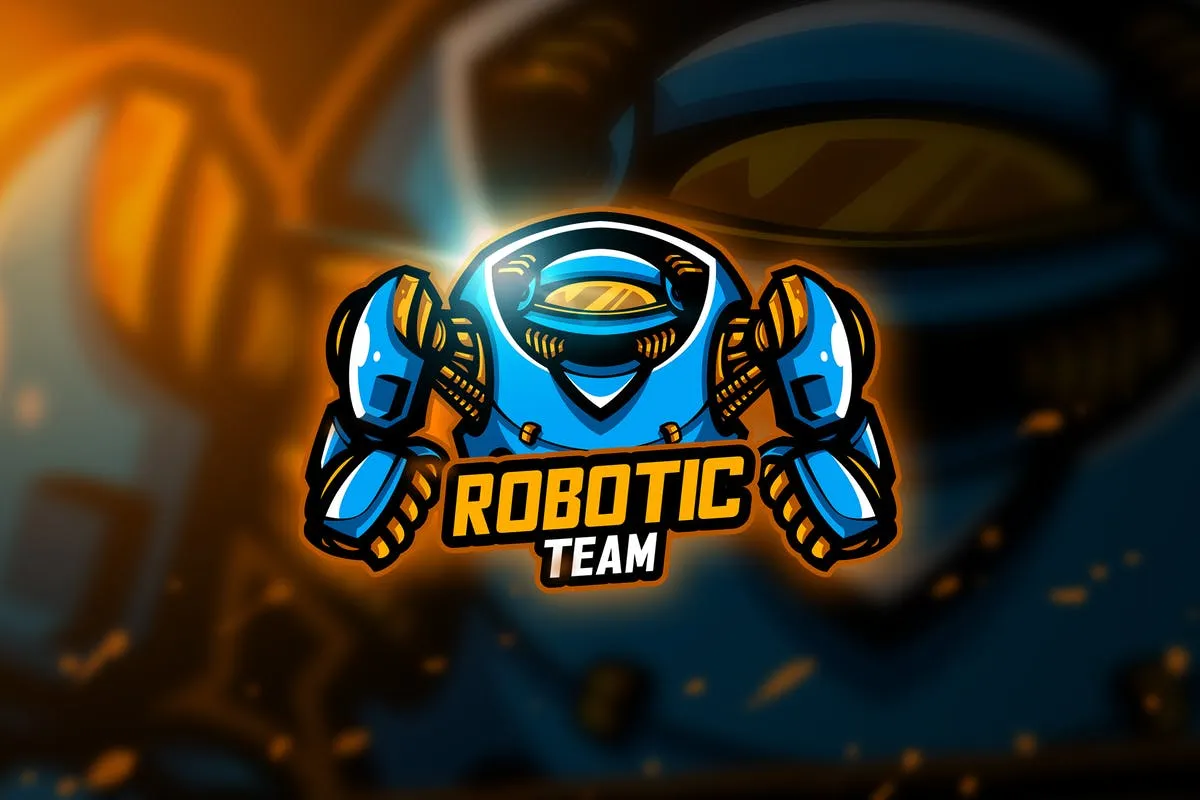 机器人电子竞技战队队徽Logo模板V1 Robotic#8211; Mascotamp; Esport Logo