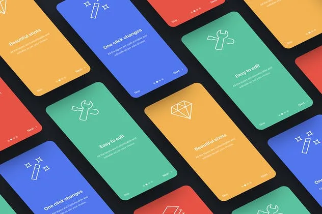 透视视图APP应用设计样机展示模板V2 Perspective App Mockup 2.0插图(1)