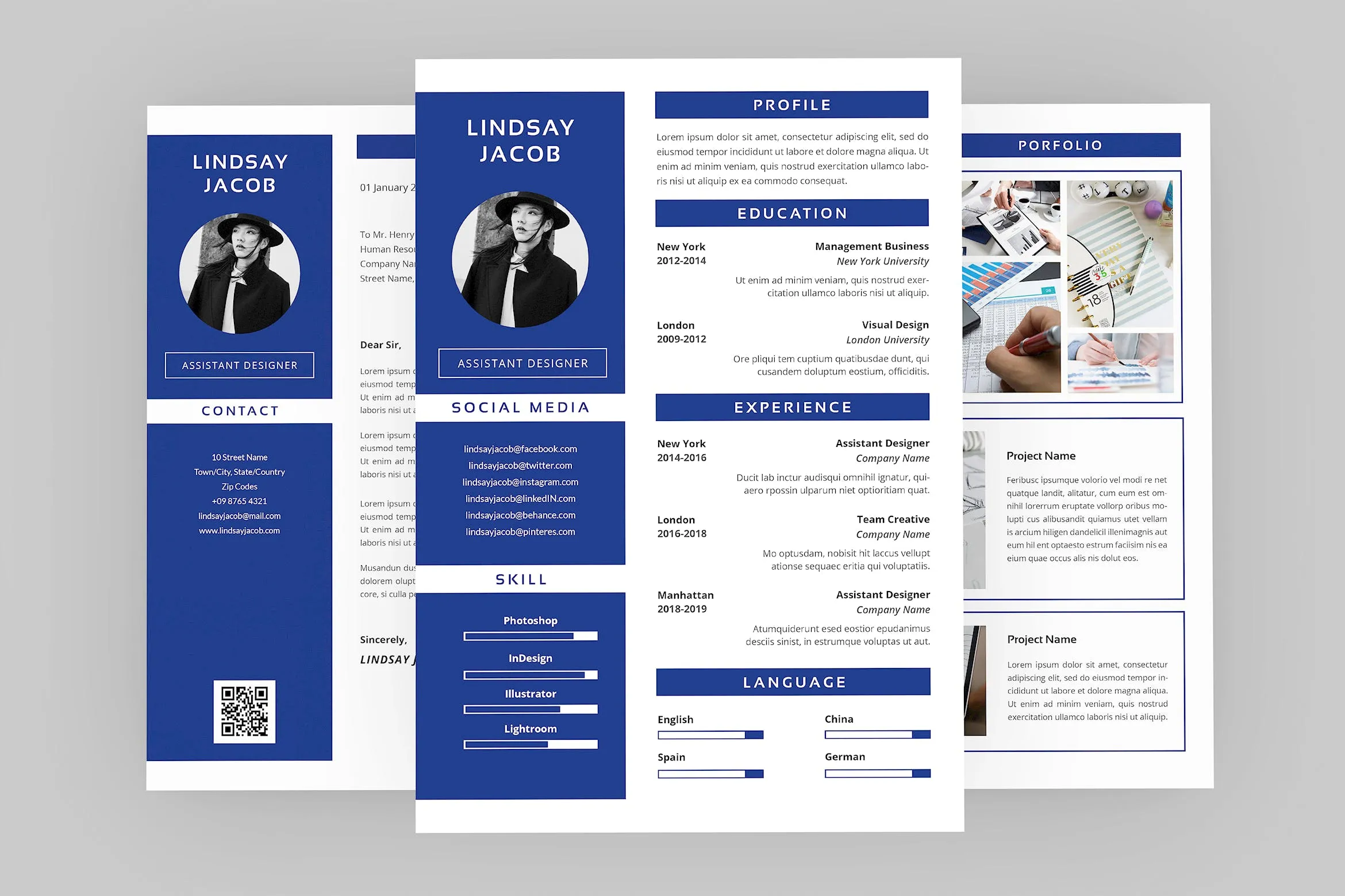 创意视觉设计师个人简历模板下载 CV Swank Resume Designer插图