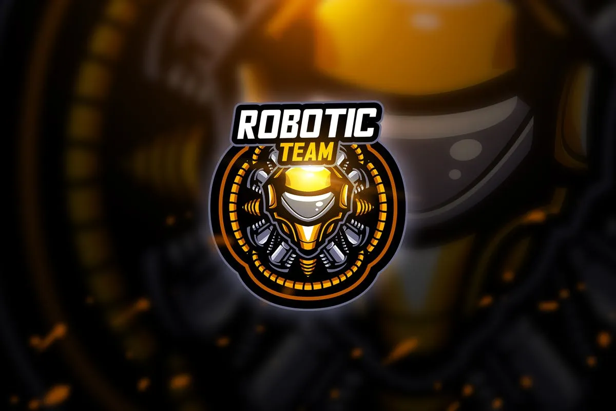 机器人电子竞技战队队徽Logo模板V3 Robotic 3#8211; Mascotamp; Esport Logo