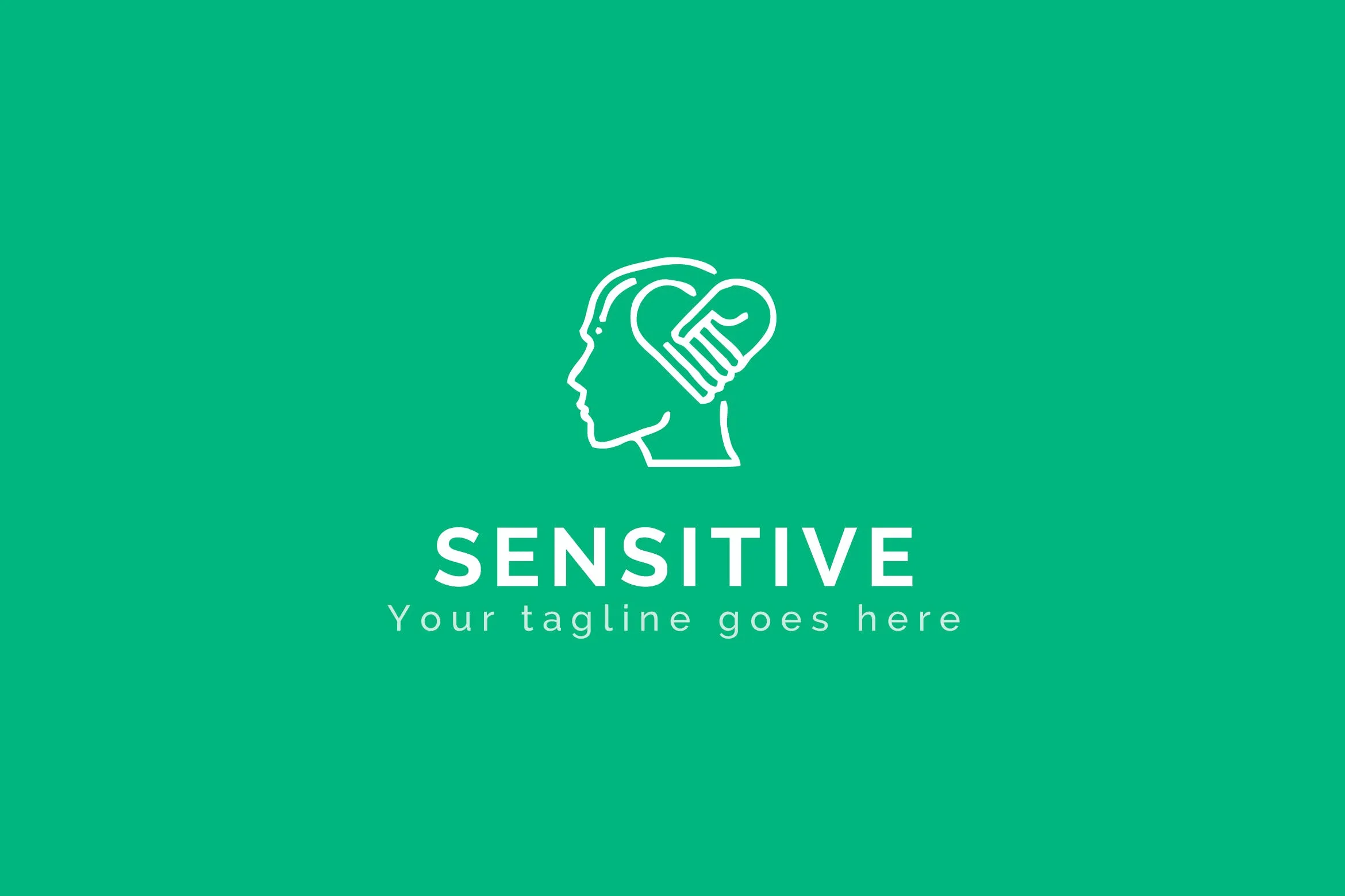 大脑情绪中枢几何图形Logo标志模板 Sensitive#8211; Premium Logo Template