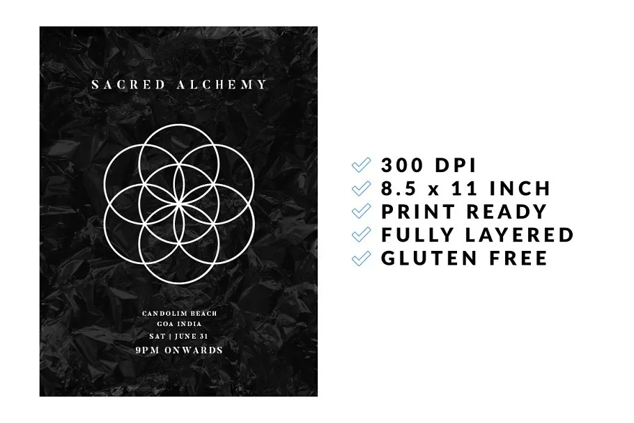 地下音乐活动GIG海报PSD模板 Underground Music Gig Flyer插图(1)