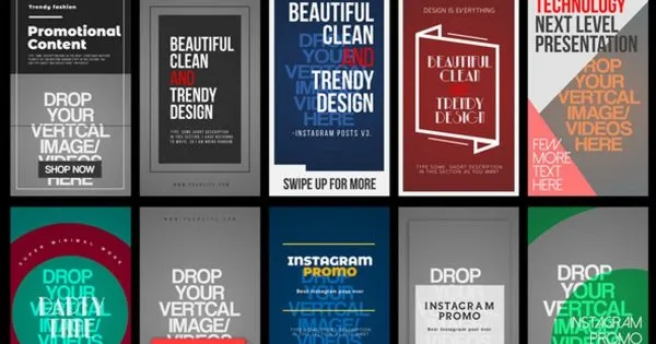 社交媒体新媒体宣传推广视频像素设计精选AE模板 Instagram Stories V.3