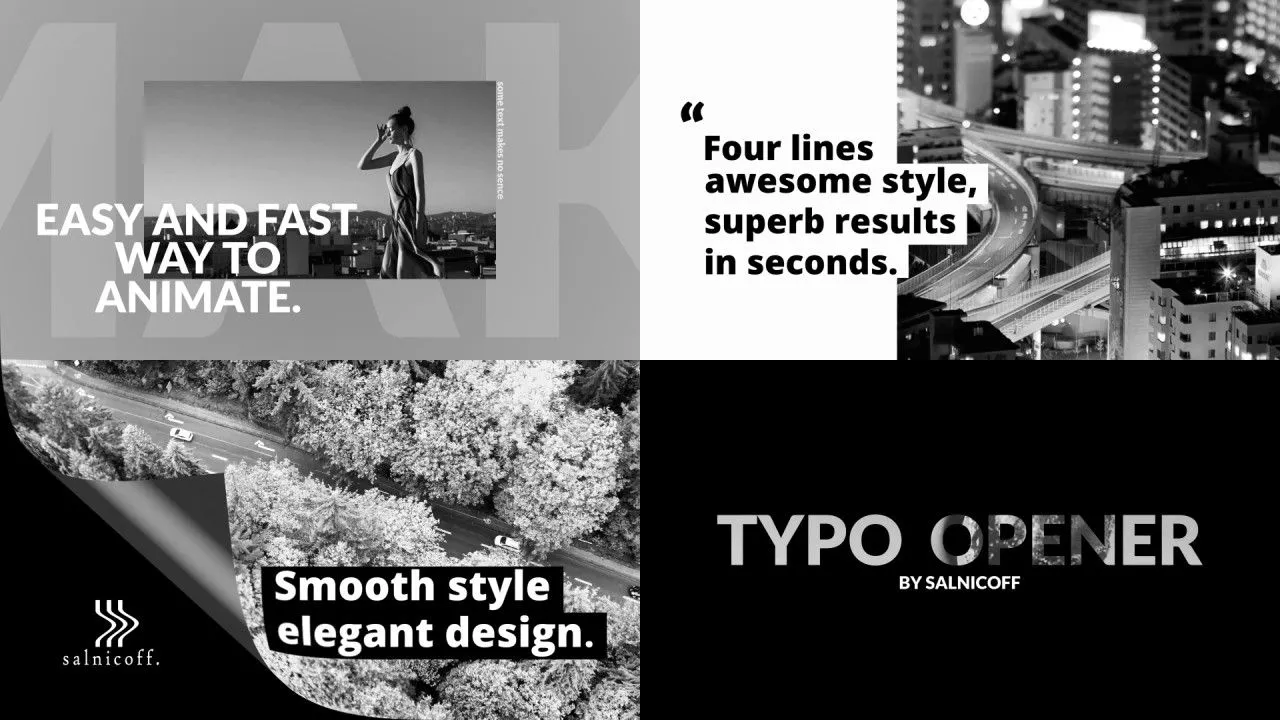 创意文本动画和平滑过渡像素设计精选AE模板