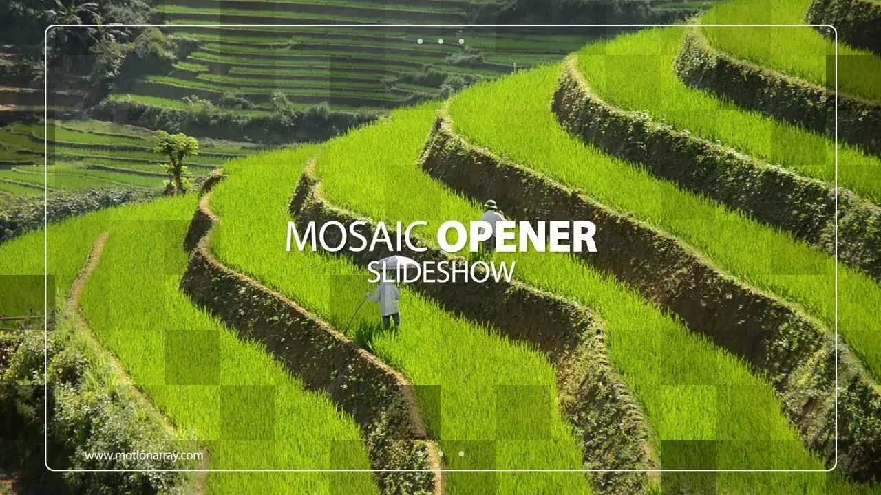 马赛克效果幻灯片动画像素设计精选AE模板