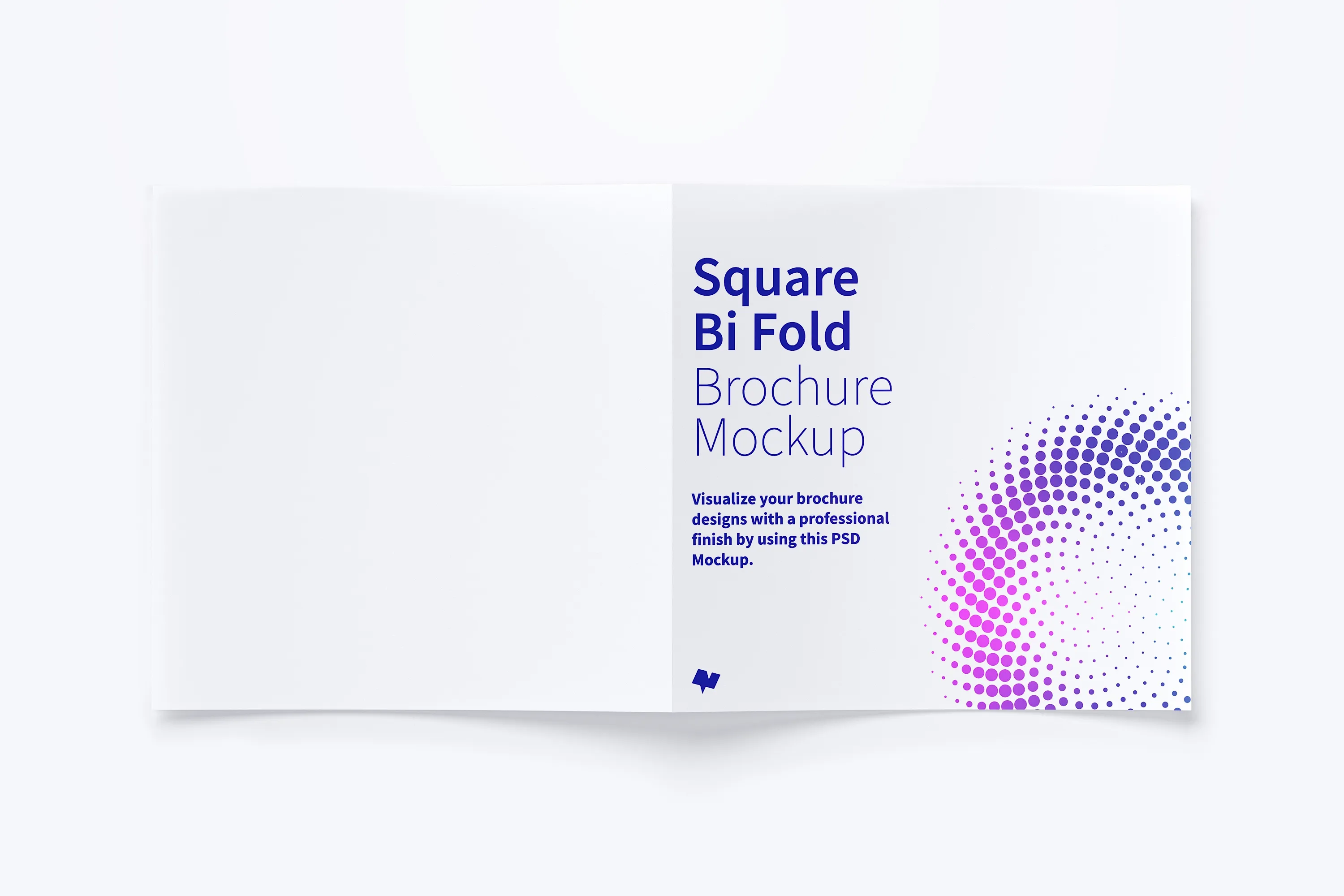 方形双折页企业宣传册&传单设计效果图样机03 Square Bi Fold Brochure Mockup 03插图