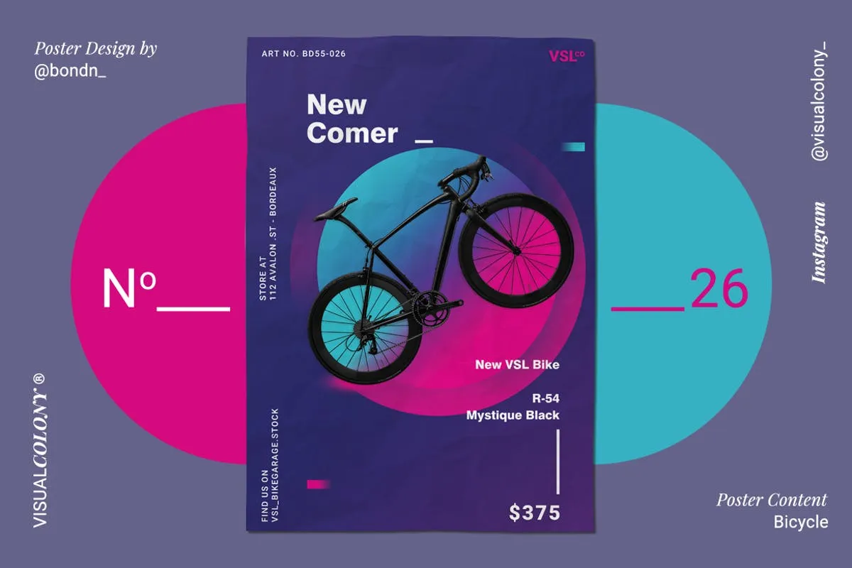 自行车品牌推广海报设计模板 Bike Poster