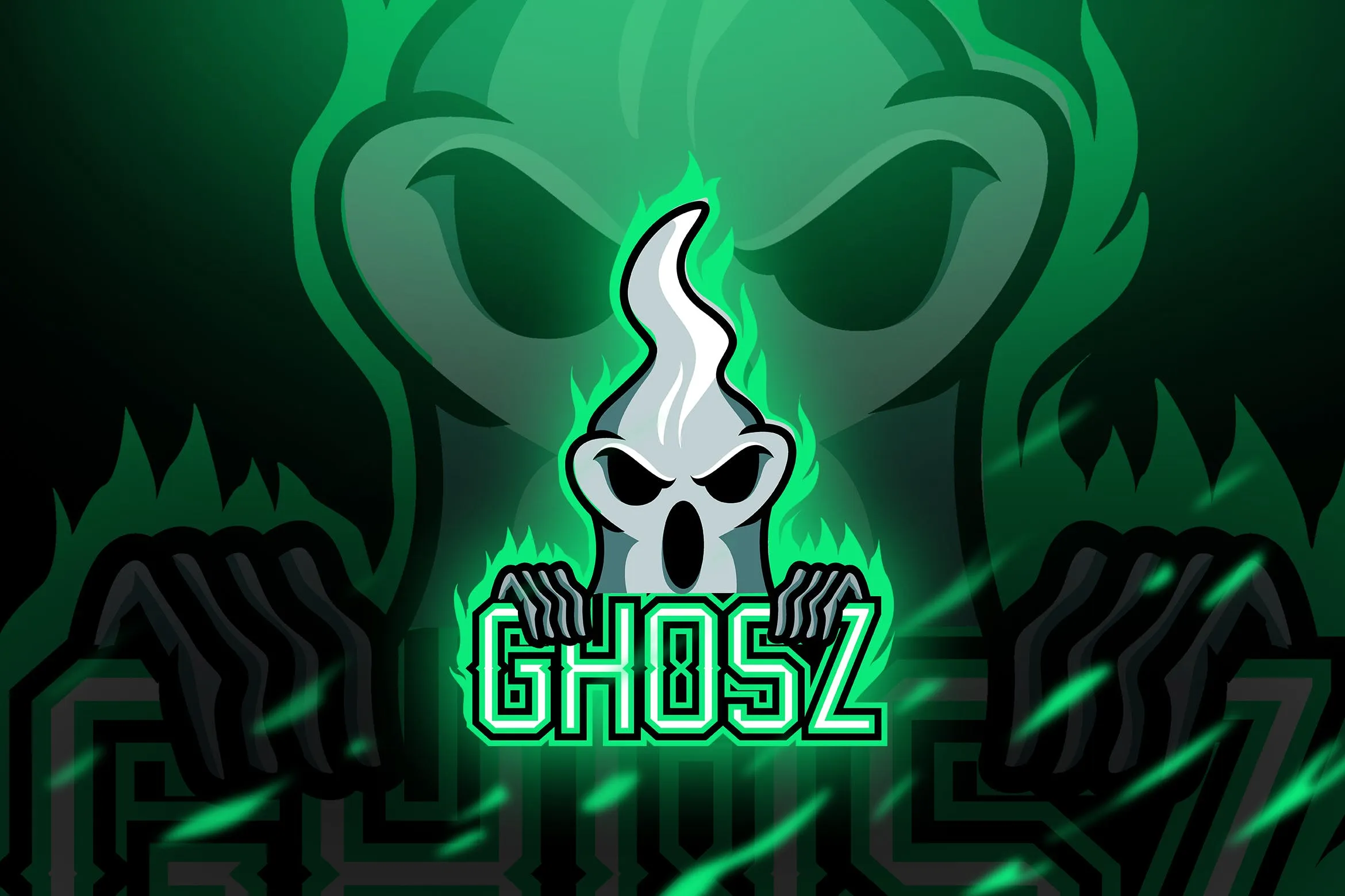 鬼魂幽灵电竞游戏俱乐部队徽Logo模板 ghoz#8211; Mascotamp; Esport Logo