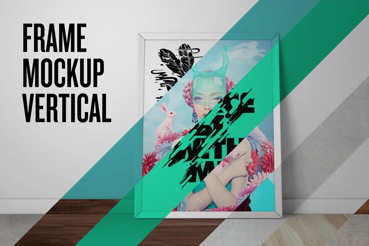 垂直摆放画框相框样机模板 Frame Mockup – Vertical插图