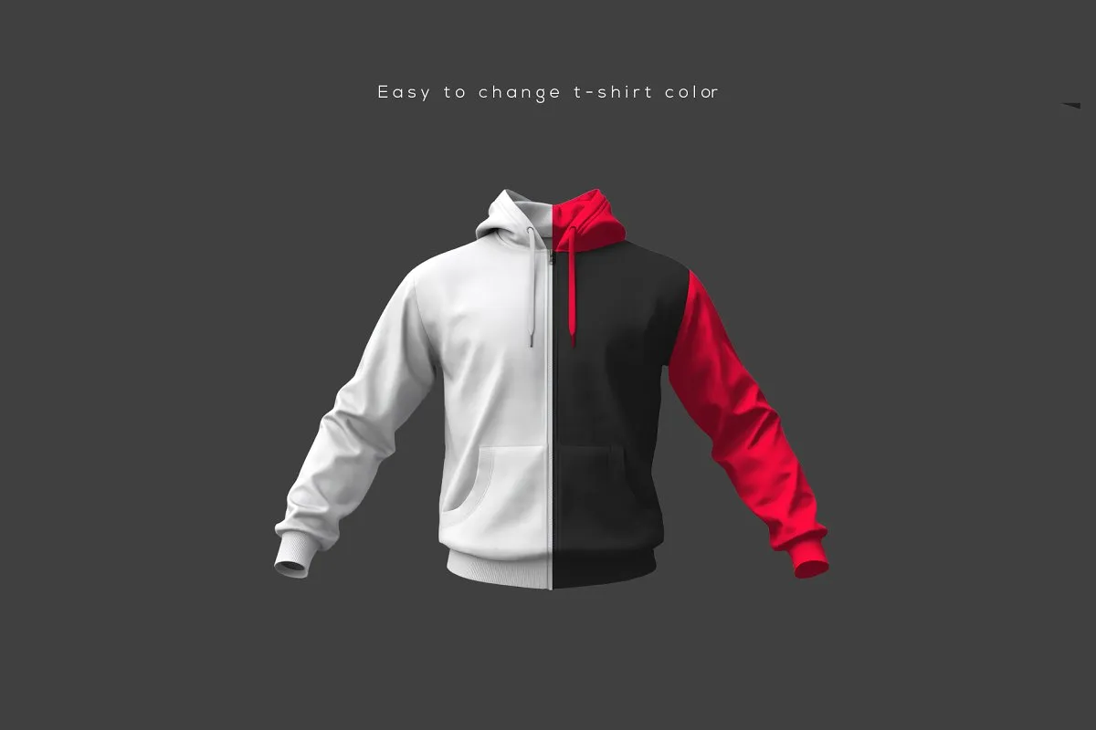 潮流时尚连帽运动衫样机模板插图(1)