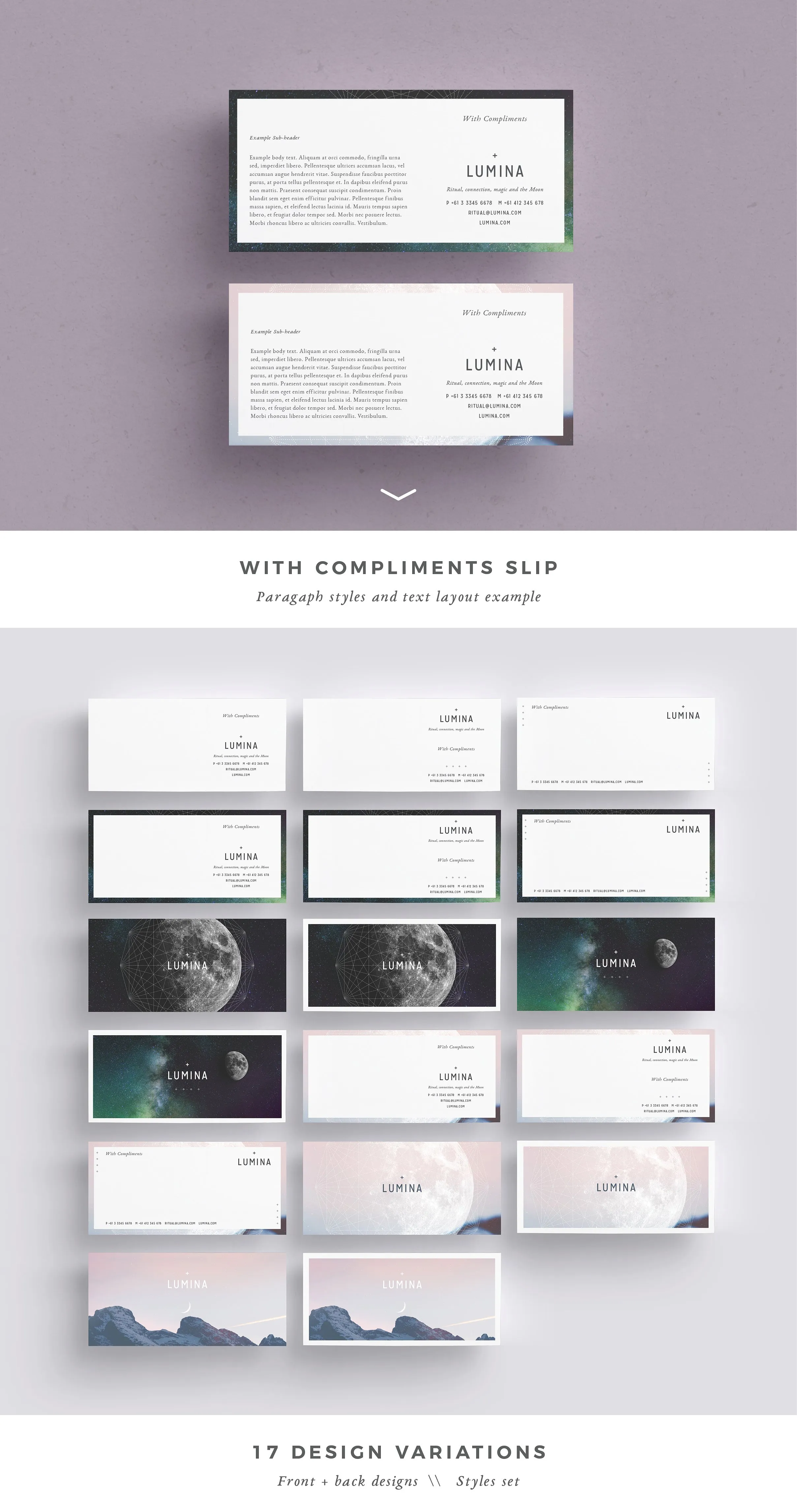 漂亮多用途信笺模板 LUMINA Letterhead + Comps插图(2)