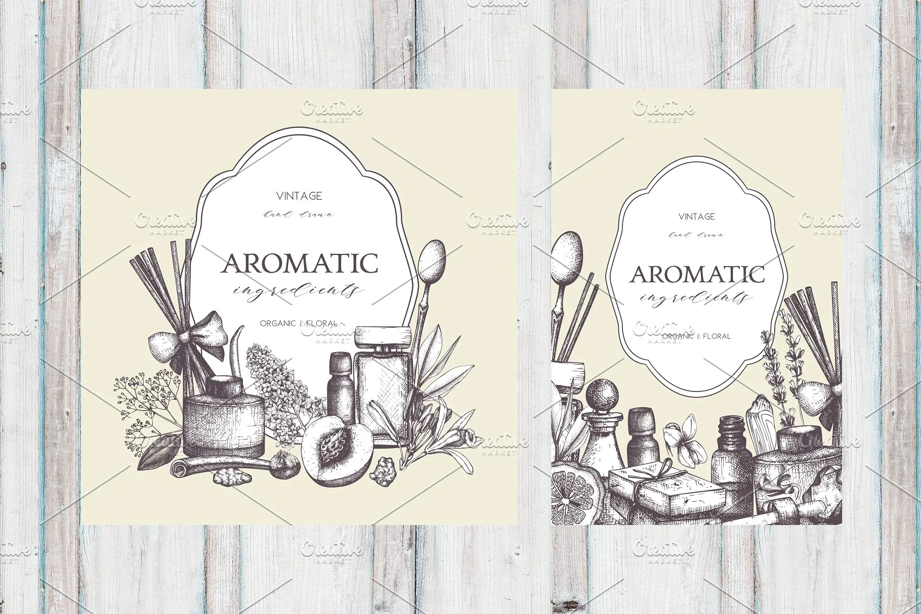 香料和化妆品成分水墨手绘插图集V.2 Perfumery & Cosmetic Ingredients v.2插图(6)