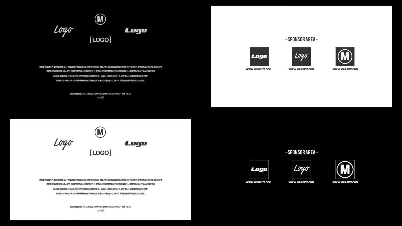电影古典演员职员表片尾像素设计精选AE模板