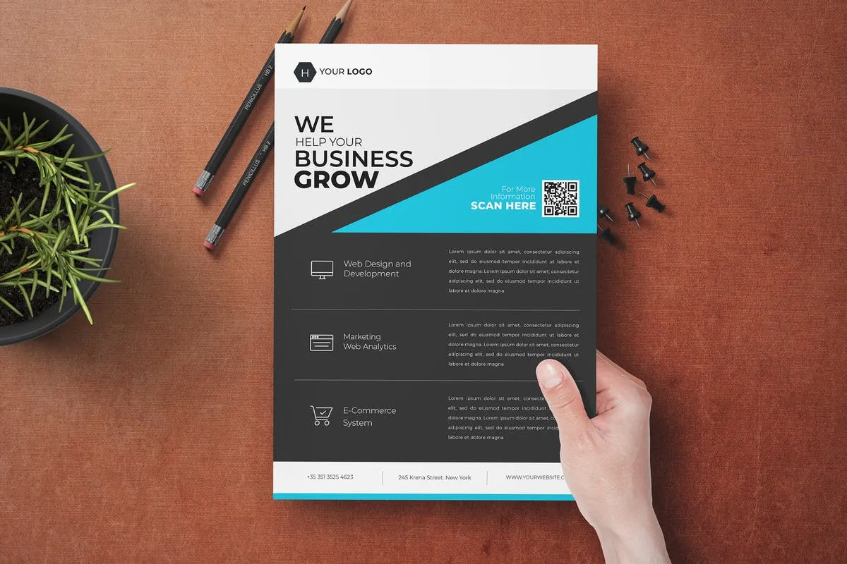 企业业务宣传海报传单设计INDD模板 Business Flyer Template