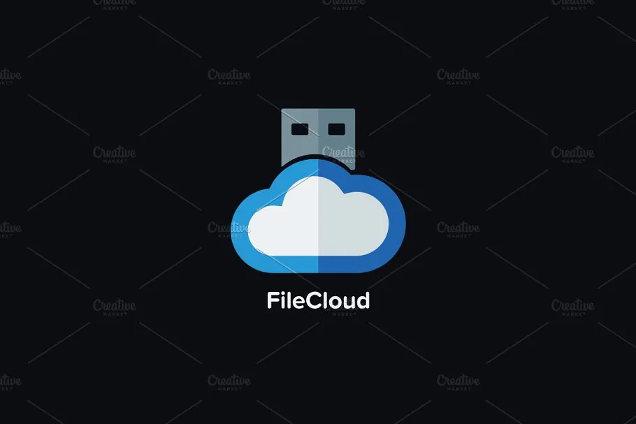 云存储主题Logo模板 File Cloud Logo Template插图(2)