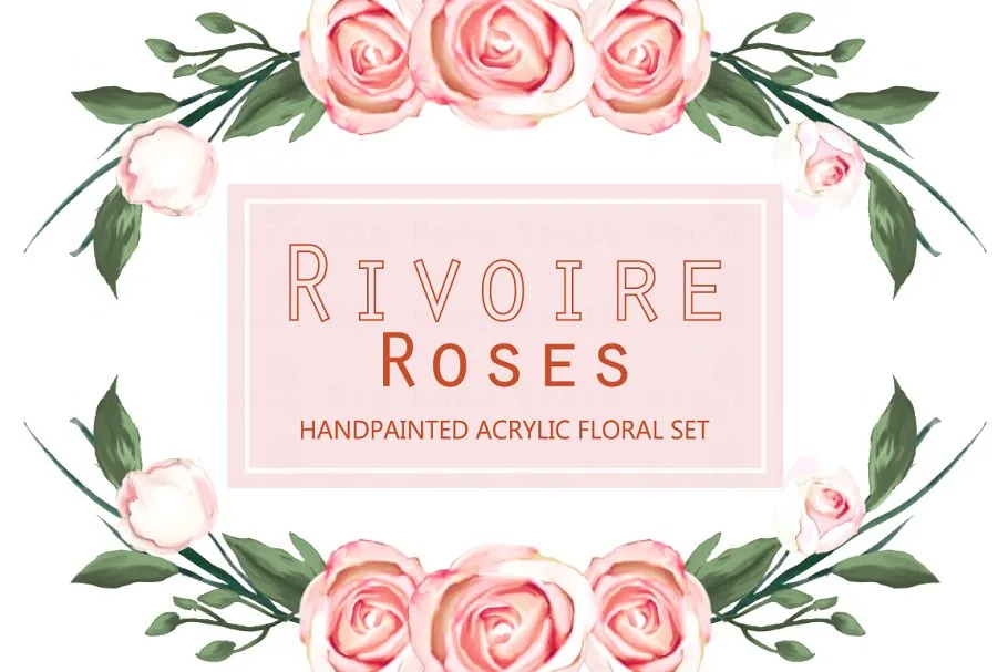 里瓦尔玫瑰亚克力剪贴画艺术 Rivoire Roses- Acrylic Clip Art插图(3)
